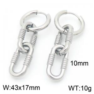 Fashion Stainless Steel Geometric Square Earrings Silver Color - KE117714-Z