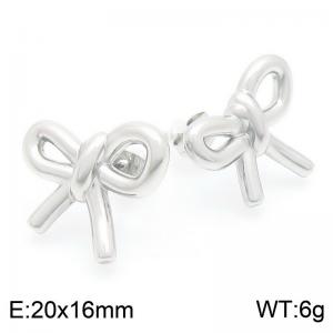 Delicate Openwork Bow Earrings for Women - KE117981-KC
