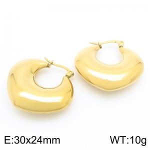 Simple Curved Women's Earrings - KE117989-KC