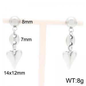 Stainless steel earrings paired with heart-shaped pendants - KE118632-Z