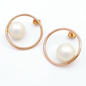 SS Rose Gold-Plating Earring - KE118855-QY