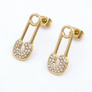 Stainless Steel Stone&Crystal Earring - KE118862-QY