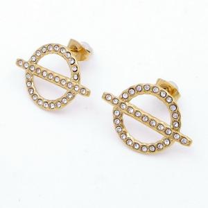 Stainless Steel Stone&Crystal Earring - KE118863-QY