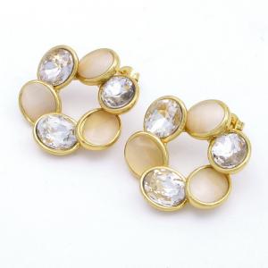 Stainless Steel Stone&Crystal Earring - KE118914-SP