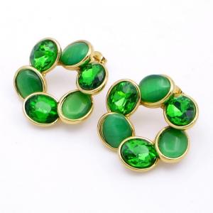 Stainless Steel Stone&Crystal Earring - KE118915-SP