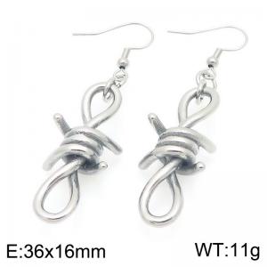 Simple and stylish knot pendant with stainless steel earrings - KE118992-Z