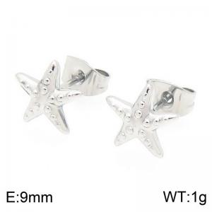 Fashionable ocean style stainless steel starfish earrings - KE119026-Z