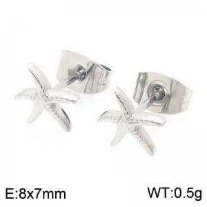 Fashionable ocean style stainless steel starfish earrings - KE119030-Z