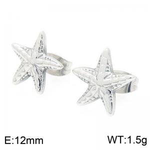 Fashionable ocean style stainless steel starfish earrings - KE119032-Z