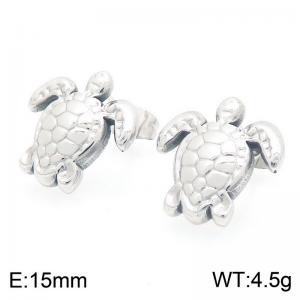 Fashionable ocean style stainless steel turtle ear pin - KE119034-Z