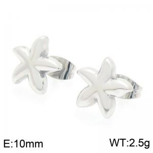 Fashionable ocean style stainless steel fat starfish earrings - KE119043-Z