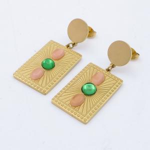 Stainless Steel Stone&Crystal Earring - KE119055-JM