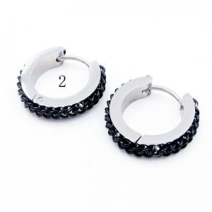 Stainless Steel Black-plating Earring - KE119107-WM
