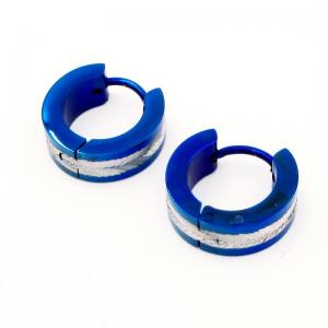 Stainless Steel Blue-plating Earring - KE119129-WM
