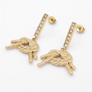 Stainless Steel Stone&Crystal Earring - KE119214-HR