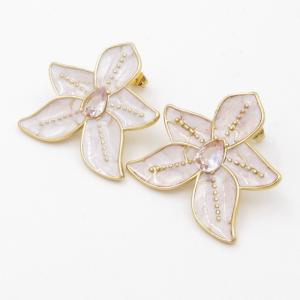 Stainless Steel Stone&Crystal Earring - KE119227-SP