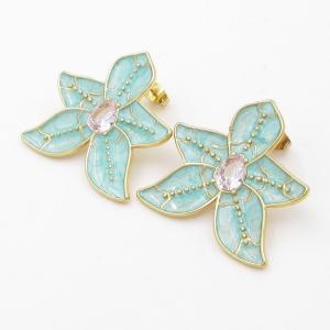 Stainless Steel Stone&Crystal Earring - KE119228-SP