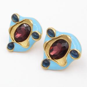 Stainless Steel Stone&Crystal Earring - KE119229-SP