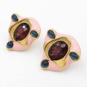 Stainless Steel Stone&Crystal Earring - KE119230-SP