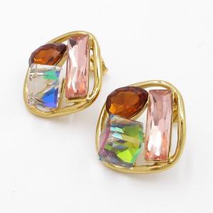 Stainless Steel Stone&Crystal Earring - KE119233-SP
