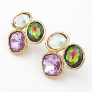 Stainless Steel Stone&Crystal Earring - KE119256-SP