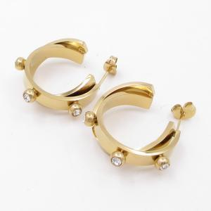 Stainless Steel Stone&Crystal Earring - KE119261-SP