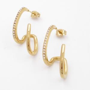 Stainless Steel Stone&Crystal Earring - KE119267-SP
