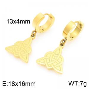 Personalized design stainless steel earrings paired with interwoven triangular pendants - KE119500-Z