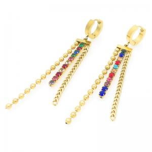 Stainless Steel Stone&Crystal Earring - KE119588-HM