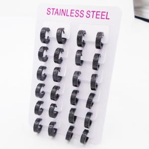 Stainless Steel Black-plating Earring - KE119606-XY