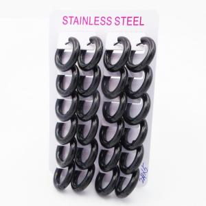 Stainless Steel Black-plating Earring - KE119611-XY