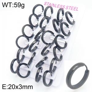 Stainless Steel Black-plating Earring - KE119748-XY