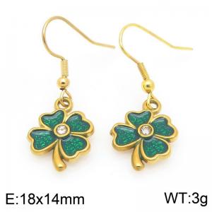 Fashionable countryside style stainless steel colorful flower earrings - KE120018-Z