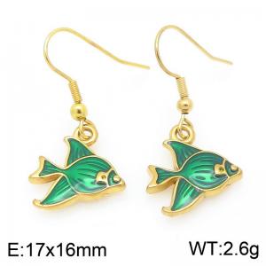 Stainless steel fashionable ocean style tropical fish earrings - KE120019-Z