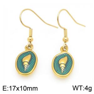Stainless steel fashionable ocean style conch earrings - KE120022-Z