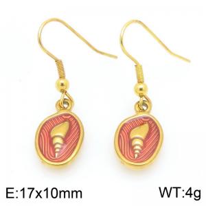 Stainless steel fashionable ocean style conch earrings - KE120023-Z