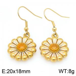 Fashionable countryside style stainless steel colorful flower earrings - KE120025-Z
