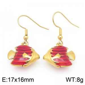 Stainless steel fashionable ocean style tropical fish earrings - KE120028-Z