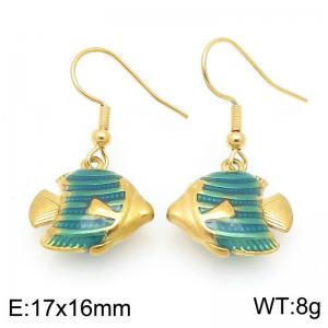 Stainless steel fashionable ocean style tropical fish earrings - KE120029-Z