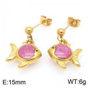 Stainless steel fashionable ocean style tropical fish earrings - KE120042-Z
