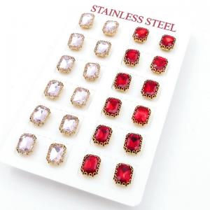 Stainless Steel Stone&Crystal Earring - KE120047-FA