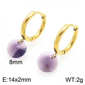 Stainless Steel Stone&Crystal Earring - KE120733-Z