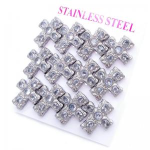 Stainless Steel Stone&Crystal Earring - KE120812-HR