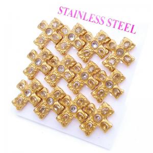 Stainless Steel Stone&Crystal Earring - KE120813-HR