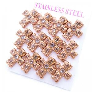 Stainless Steel Stone&Crystal Earring - KE120814-HR
