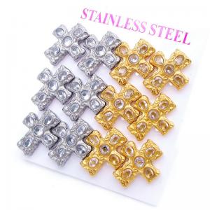 Stainless Steel Stone&Crystal Earring - KE120815-HR