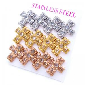 Stainless Steel Stone&Crystal Earring - KE120816-HR