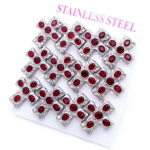 Stainless Steel Stone&Crystal Earring - KE120817-HR