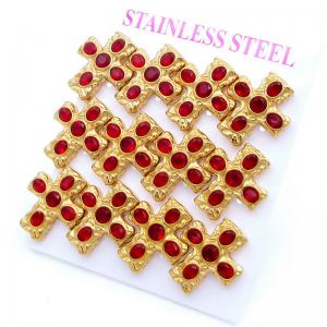 Stainless Steel Stone&Crystal Earring - KE120818-HR