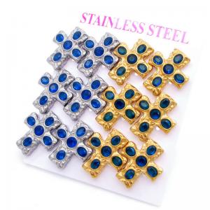 Stainless Steel Stone&Crystal Earring - KE120822-HR